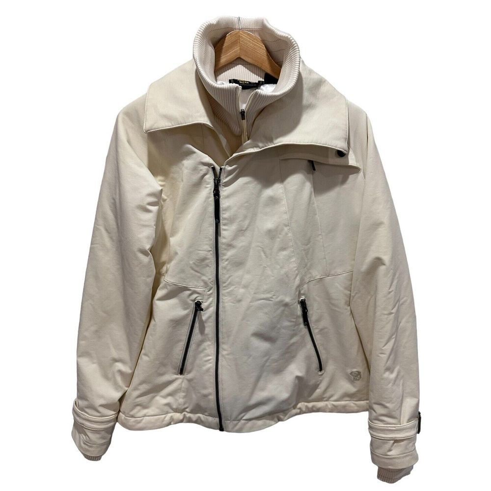 Mountain Hardware Women's Size Medium Ski Snowboarding Lined Jacket Cream Ribbed